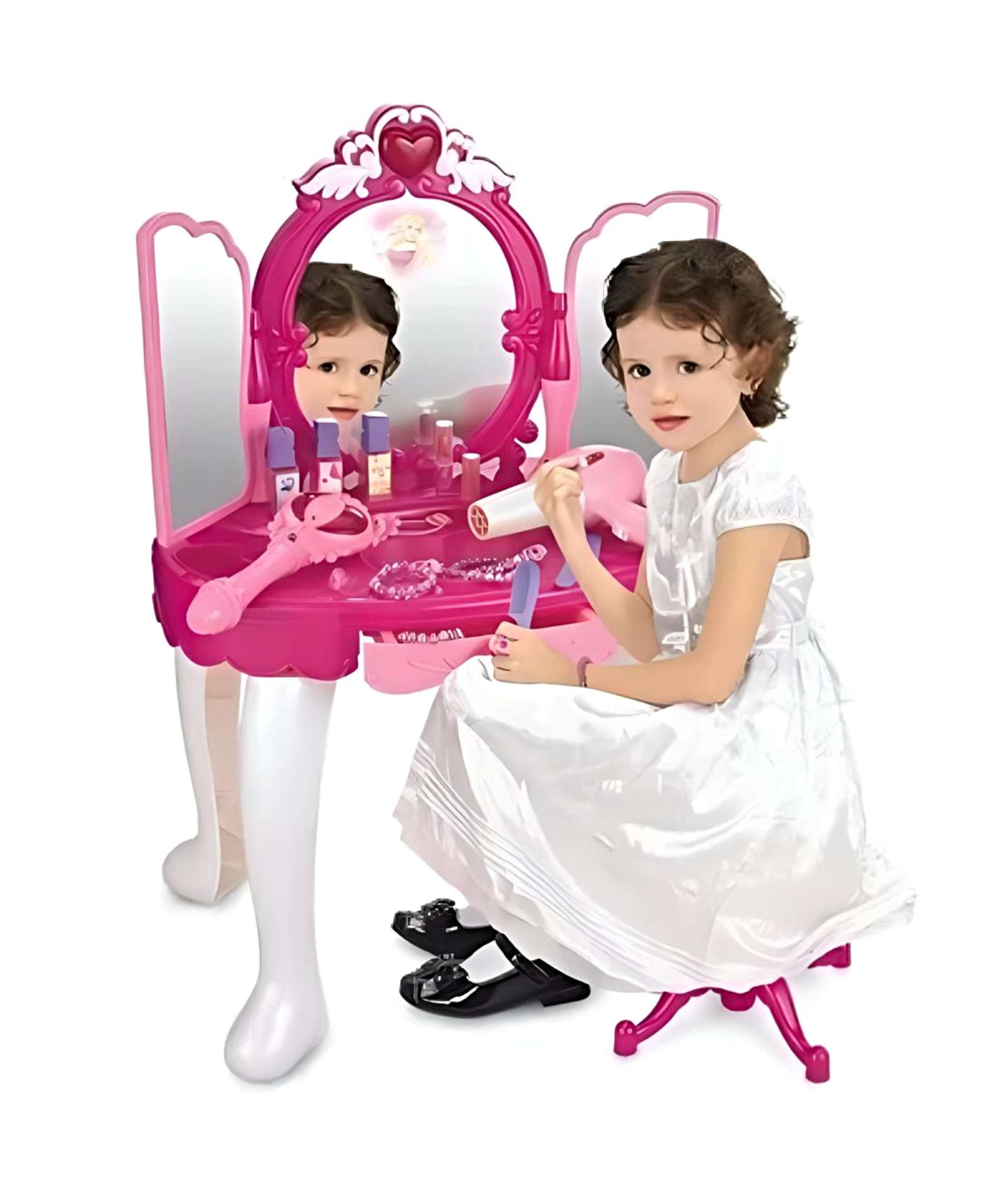 JUEGO SET PEINADORA DE BELLEZA ESPEJO MAGICO INFANTIL - 1