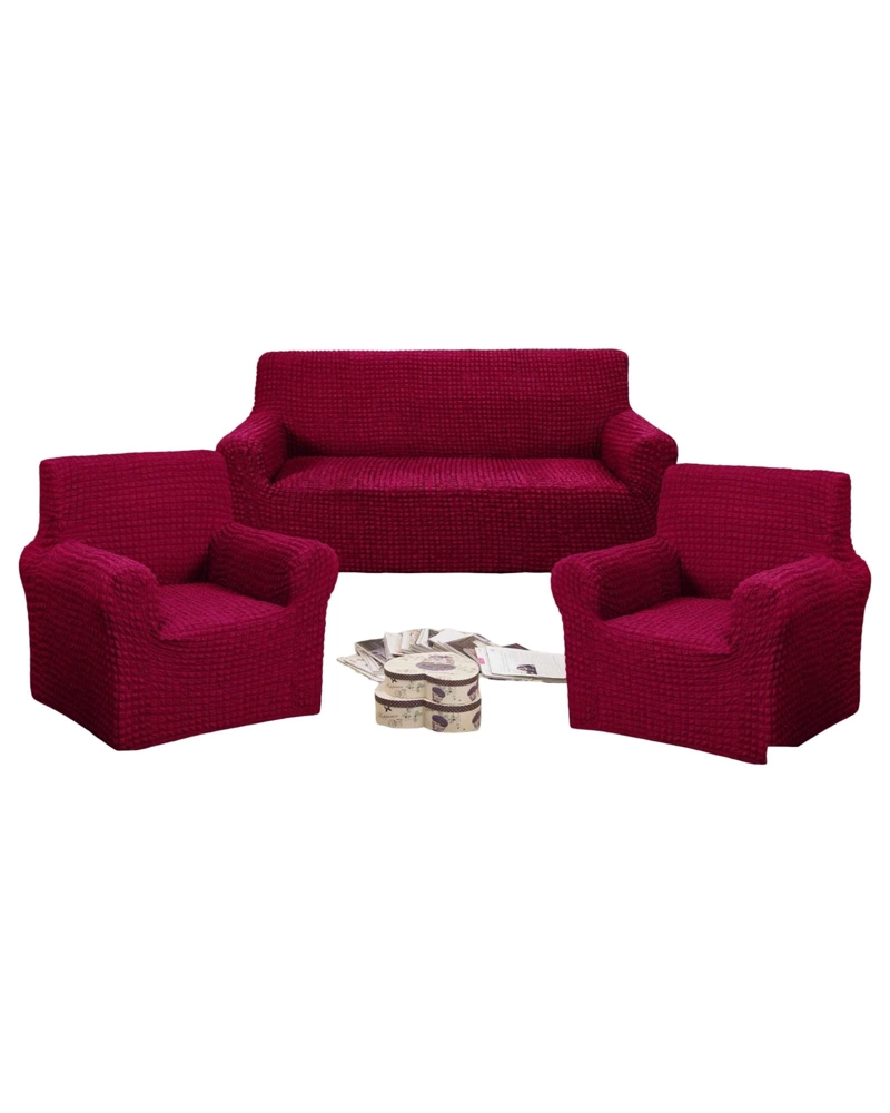 SET DE FUNDAS CUBRE SILLON 3+1+1 - MODELO CUADRILLE BURDEO - 1