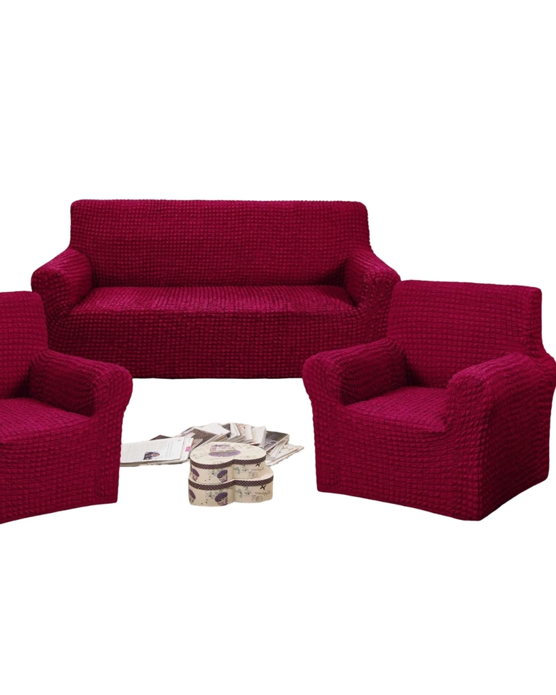 SET DE FUNDAS CUBRE SILLON 3+1+1 - MODELO CUADRILLE BURDEO - 2