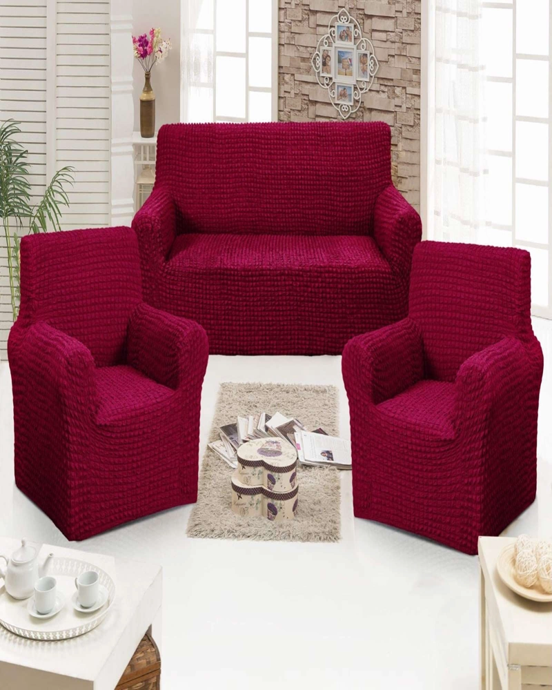SET DE FUNDAS CUBRE SILLON 3+1+1 - MODELO CUADRILLE BURDEO - 4