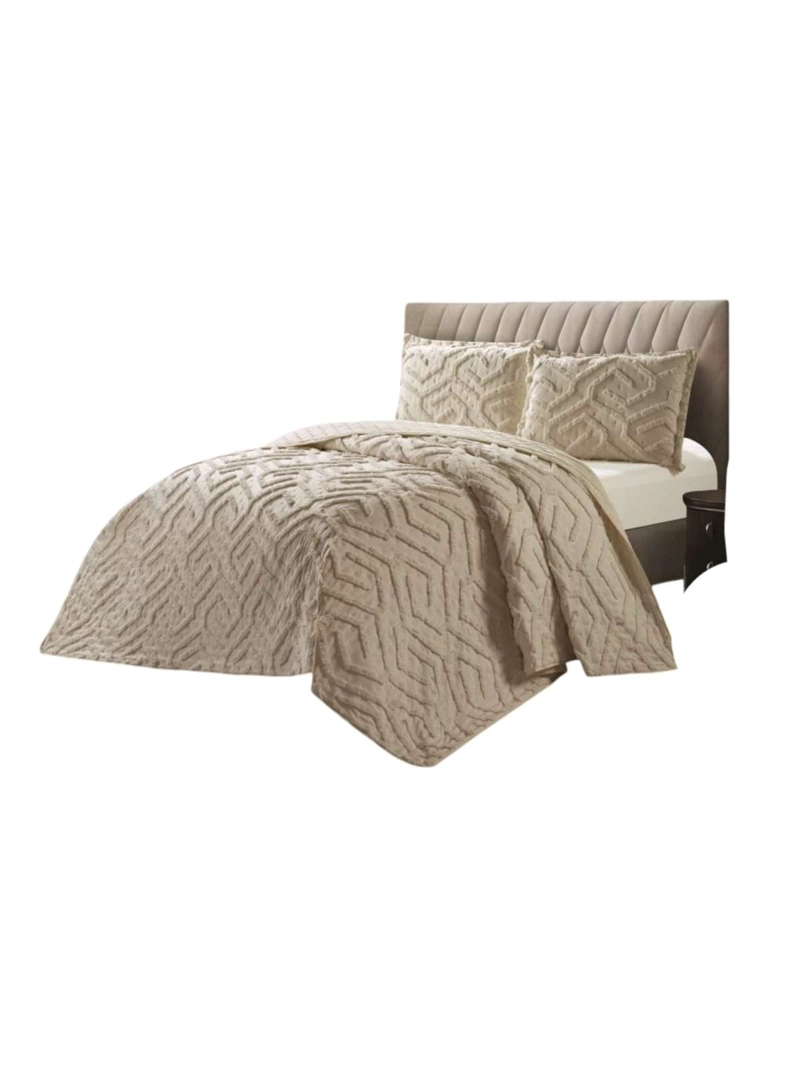 QUILT DE VERANO TUFTING LIVIANO DISEÑO GEOME TRICO KING / SUPER KING - 3