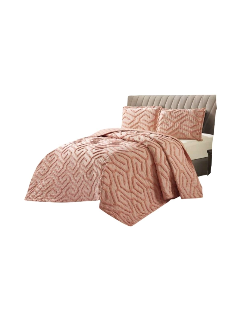 QUILT DE VERANO TUFTING LIVIANO DISEÑO GEOME TRICO KING / SUPER KING - 3