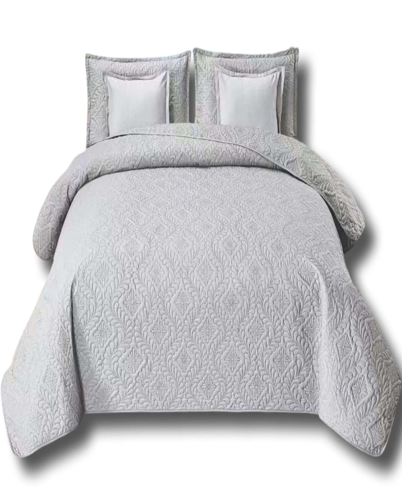 CUBRECAMA 9 PIEZAS 2 PLAZAS QUILT MAS SABANAS MAS CORTINA DE TELA - 1