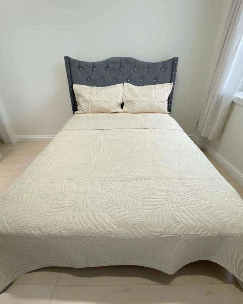 CUBRECAMA QUILT DE LUJO VERANO 2 PLAZA BEIGE - 4