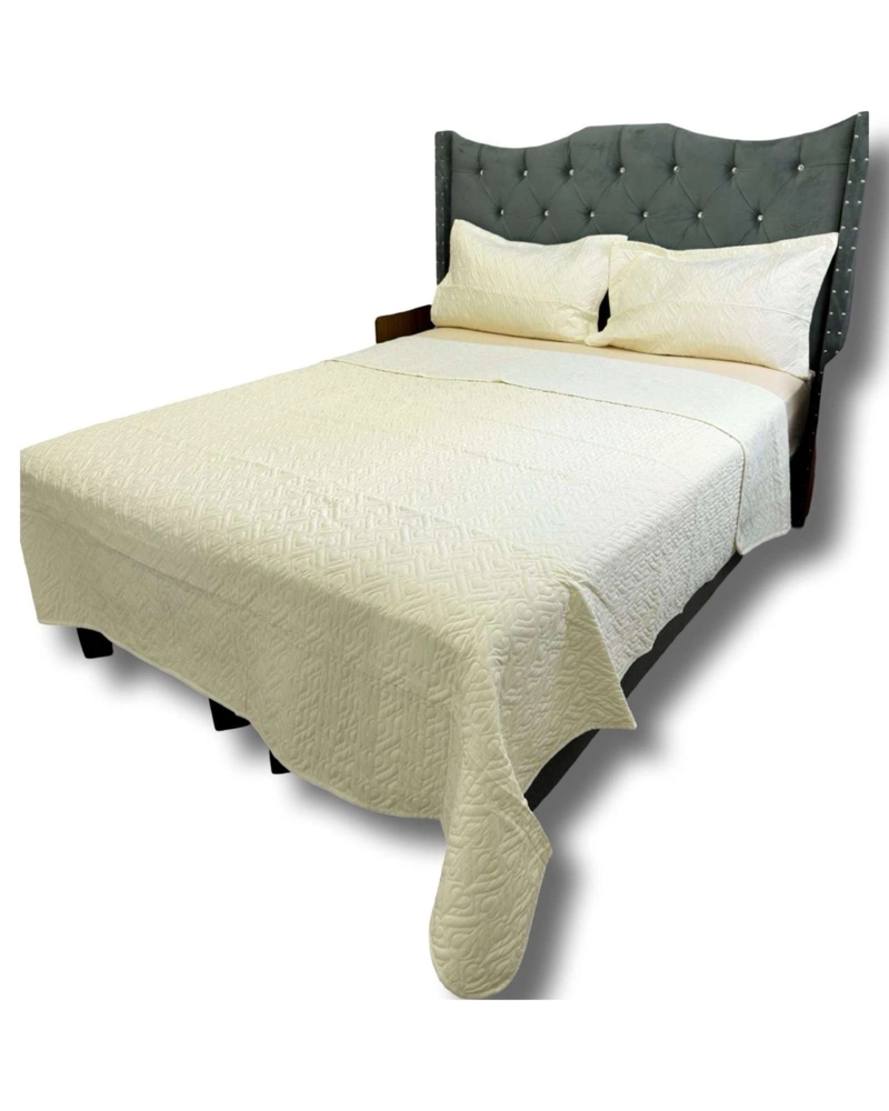CUBRECAMA QUILT DE LUJO VERANO DELGADO 2 PLAZAS CREMA - 2