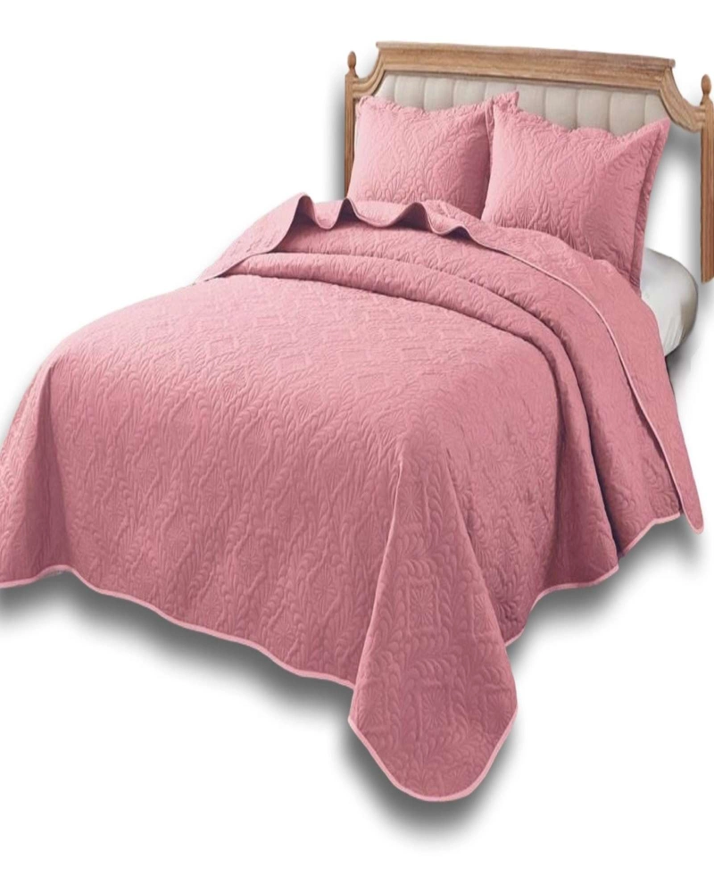 CUBRECAMA ELEGANTE  QUILT VERANO KING - SUPER KING 250 CM X 270 CM ROSA - 2