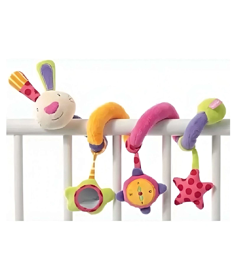 SONAJERO BEBE  ESPIRAL COLGANTE PARA COCHECITO DISEÑO CONEJO - 1
