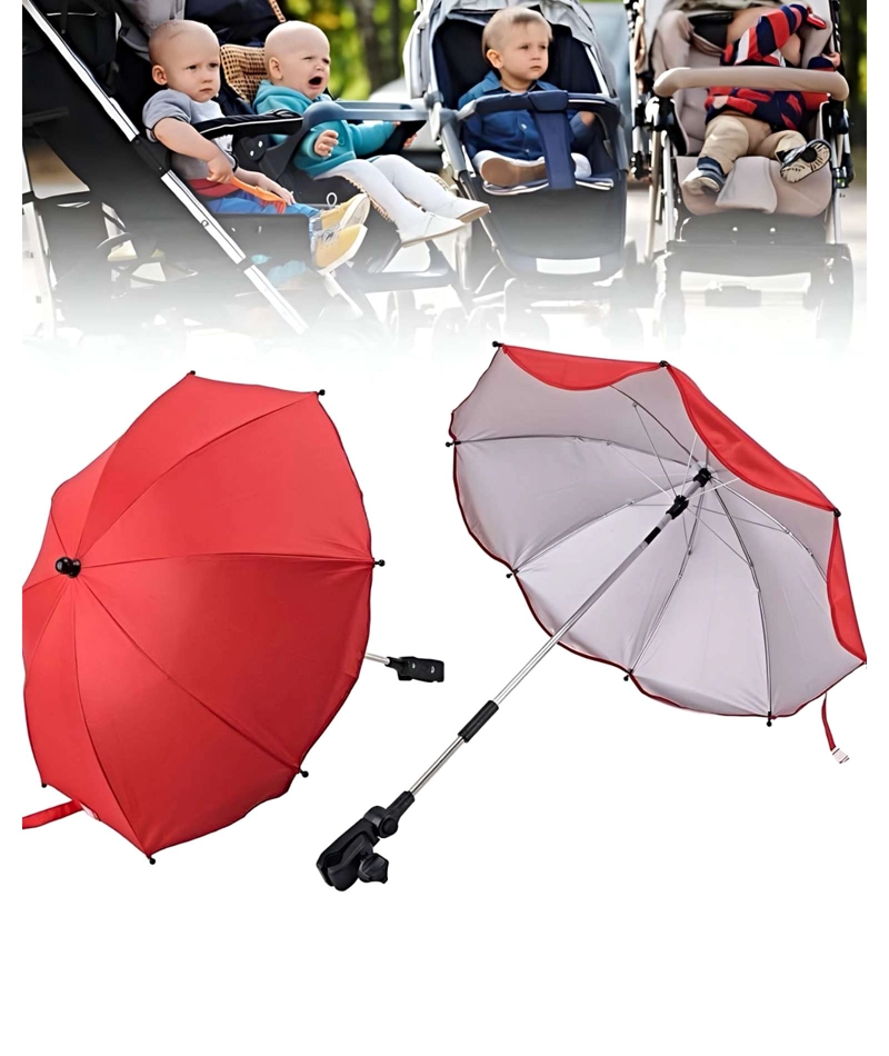 SOMBRILLA PARA COCHECITO DE BEBE  PORTATIL UV ROJO - 3