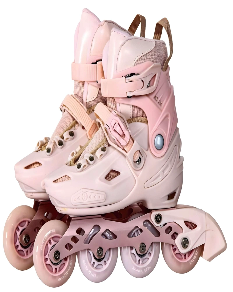 PATIN LINEAL CON LUCES Y KIT TALLA M 32-35 ROSA1 - 1