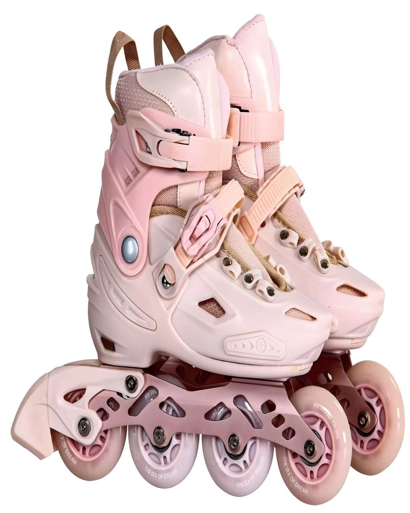 PATIN LINEAL CON LUCES Y KIT TALLA M 32-35 ROSA1 - 2