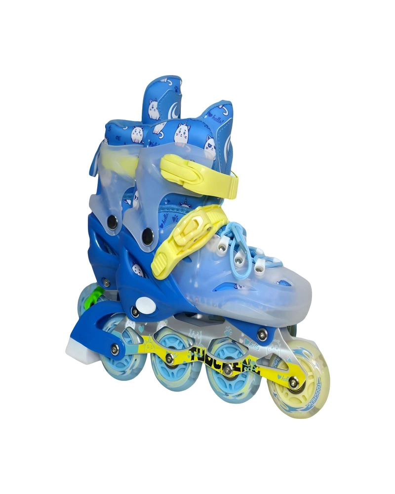PATINES LINEAL CON LUCES Y KIT TALLA S 31-34 AZUL CLARO - 1