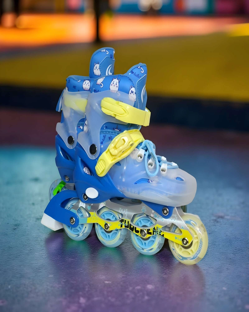 PATINES LINEAL CON LUCES Y KIT TALLA S 31-34 AZUL CLARO - 3