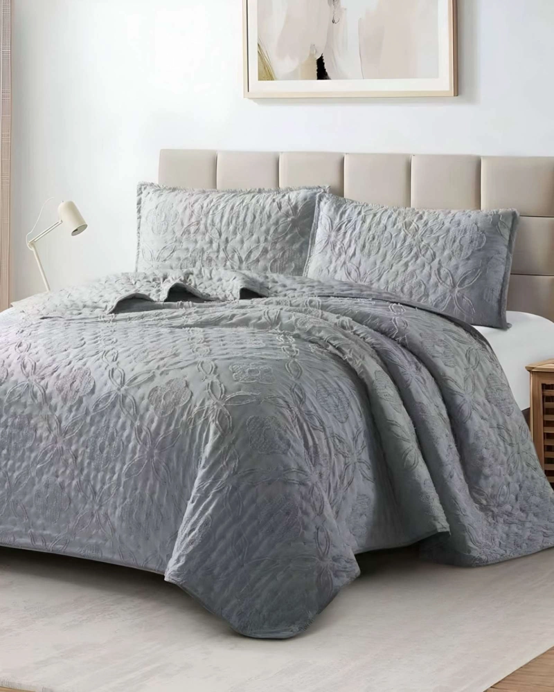 CUBRECAMA QUILT TUFTING DE LUJO SUAVE PLAZA Y MEDIA - 4