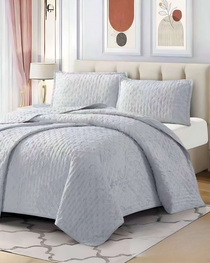 CUBRECAMA QUILT TUFTING DE LUJO SUAVE PLAZA Y MEDIA - 3