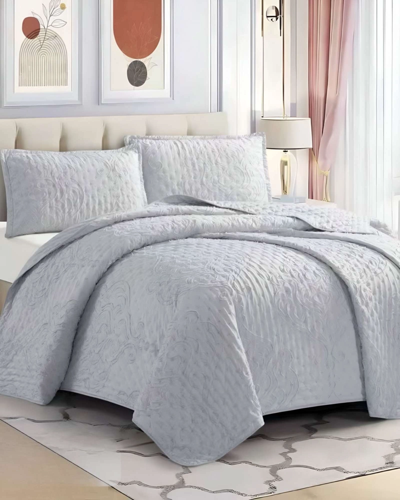 CUBRECAMA QUILT TUFTING DE LUJO SUAVE PLAZA Y MEDIA - 4