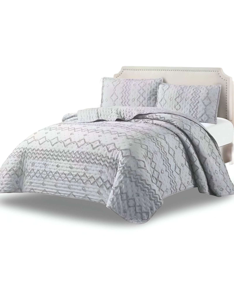 CUBRECAMA QUILT TUFTING DE LUJO SUAVE PLAZA Y MEDIA - 2