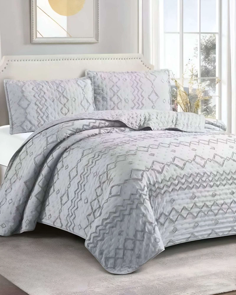 CUBRECAMA QUILT TUFTING DE LUJO SUAVE PLAZA Y MEDIA - 3