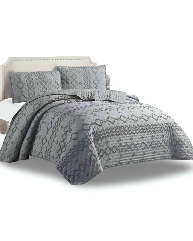 CUBRECAMA QUILT TUFTING DE LUJO SUAVE PLAZA Y MEDIA - 1