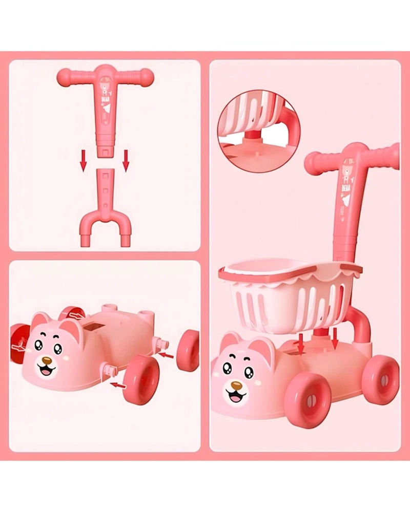 CARRO ANDADOR CORREPASILLO DE BELLEZA BEAR CAR 39X12CM - 3