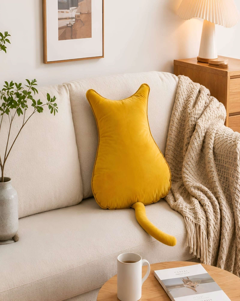 COJIN DECORATIVO FORMA DE GATO - 2