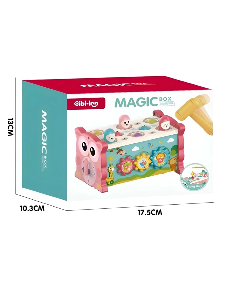 CUBO BUHO JUGUETE DE DESARROLLO SENSORIAL INFANTIL 8 EN 1 ROSADO - 8