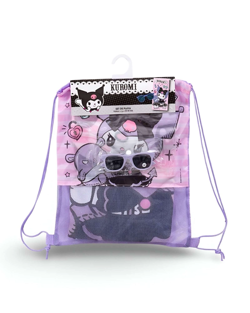 TOALLA NIÑO NIÑA CON LENTES DE SOL Y BOLSO KUROMI - 4