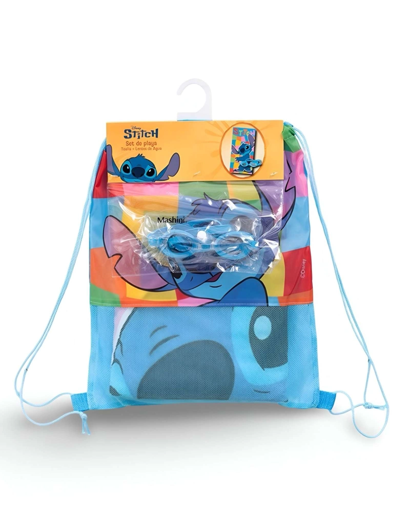 TOALLA NIÑO NIÑA CON LENTES DE AGUA Y BOLSO STICH - 4