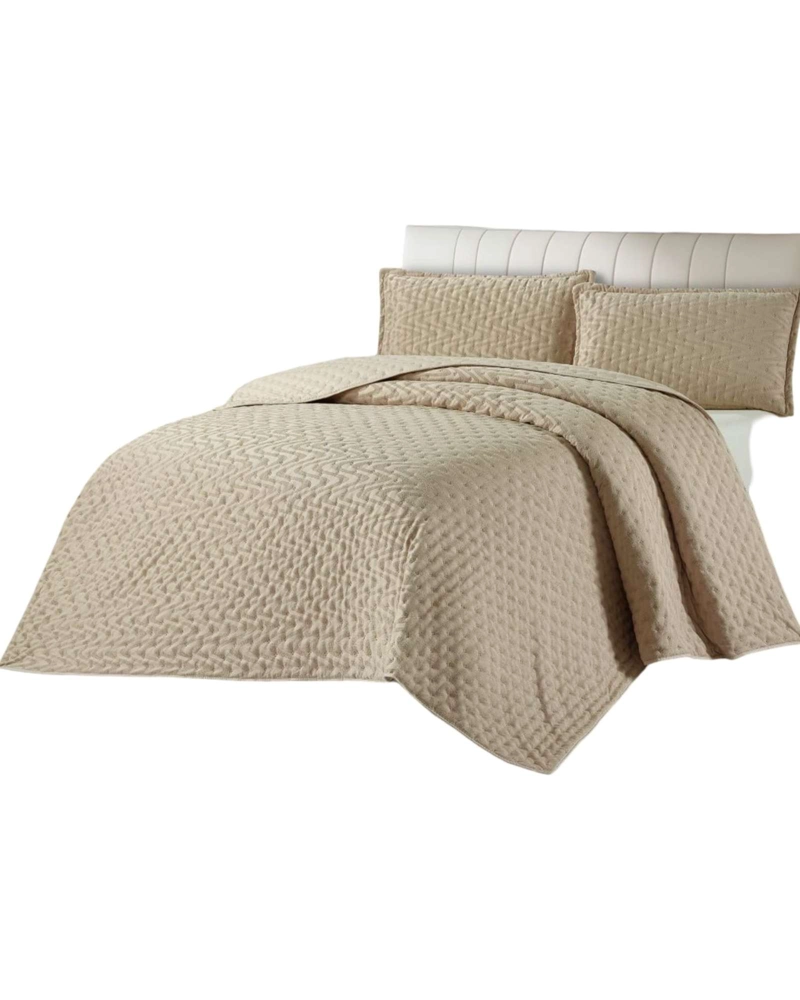 CUBRECAMA PLAZA Y MEDIA DE LUJO EXTRA SUAVE CON RELIEVES DE TUFTING - 3