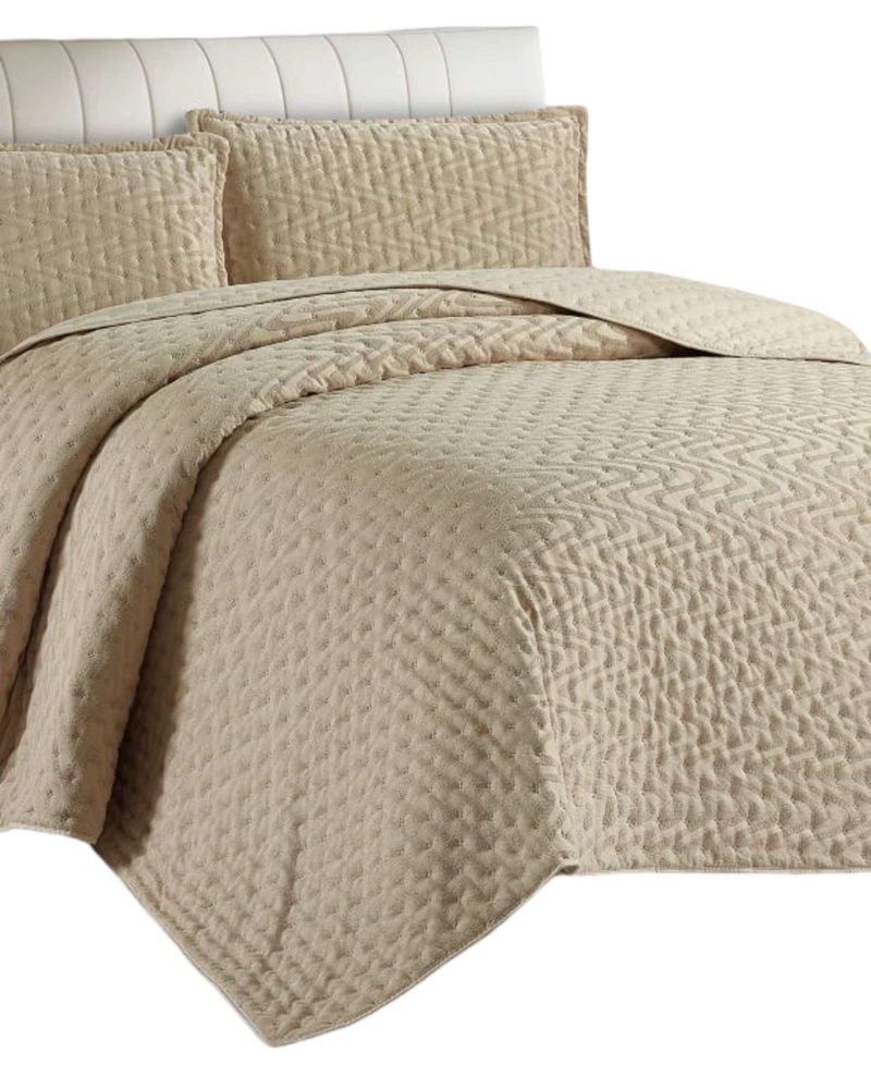 CUBRECAMA KING DE LUJO EXTRA SUAVE CON RELIEVES DE TUFTING - 1