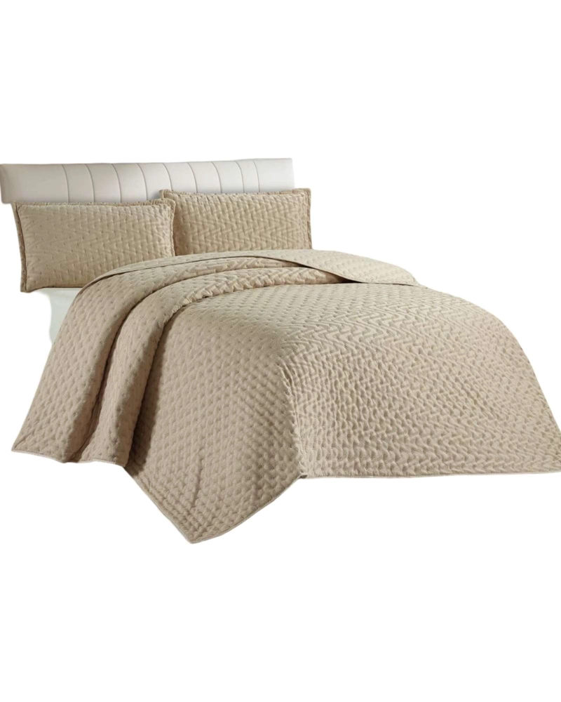 CUBRECAMA KING DE LUJO EXTRA SUAVE CON RELIEVES DE TUFTING - 2