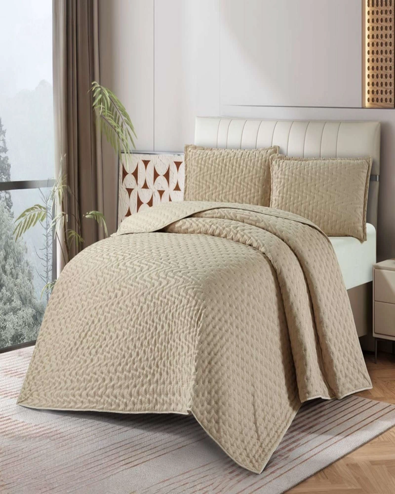 CUBRECAMA KING DE LUJO EXTRA SUAVE CON RELIEVES DE TUFTING - 4