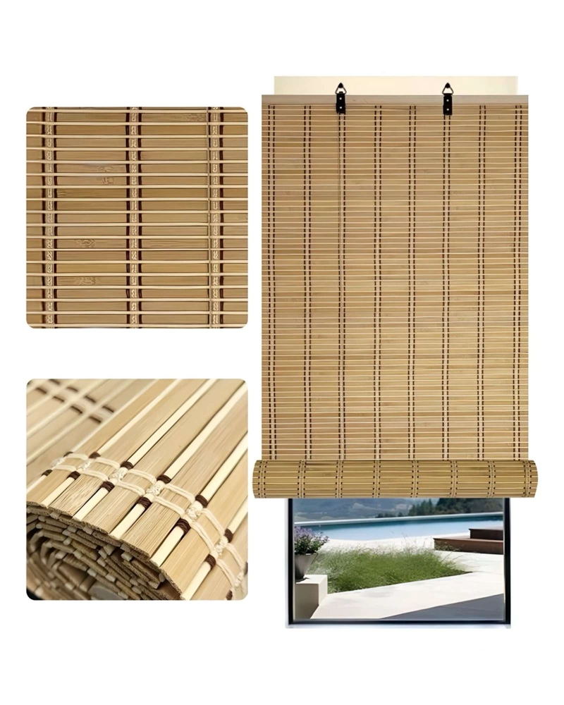 PACK DE 2 CORTINAS ROLLER BAMBU 180X180 ESTERILLA ENROLLABLE - 2