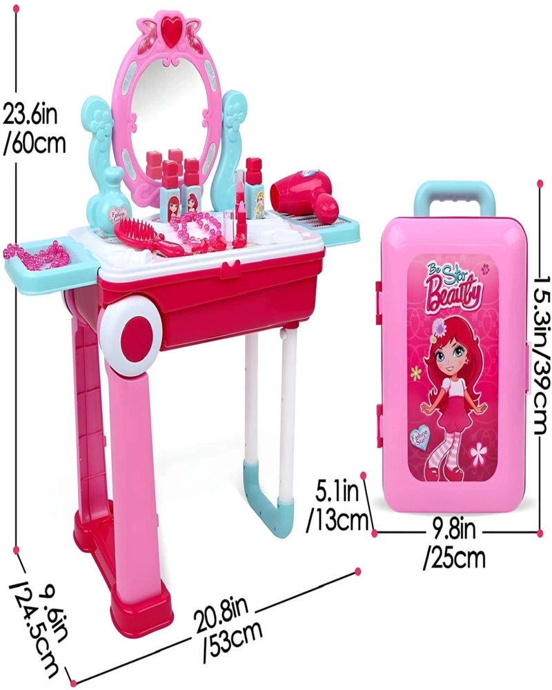 TOCADOR DE BELLEZA CON MALETA 2 EN 1 MAS ACCESORIOS - 5