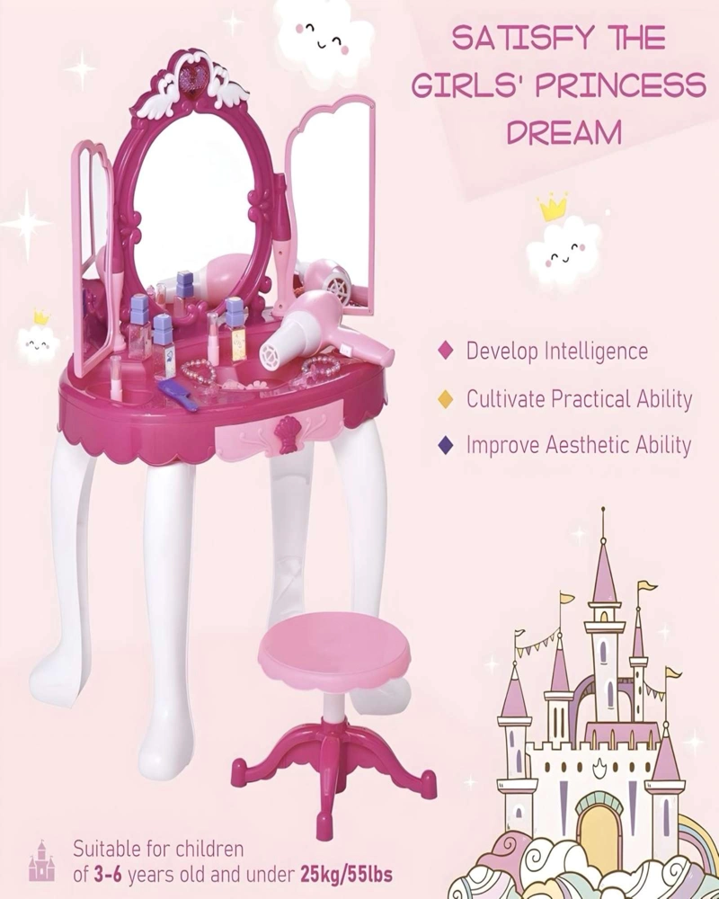 JUEGO SET PEINADORA DE BELLEZA ESPEJO MAGICO INFANTIL - 3