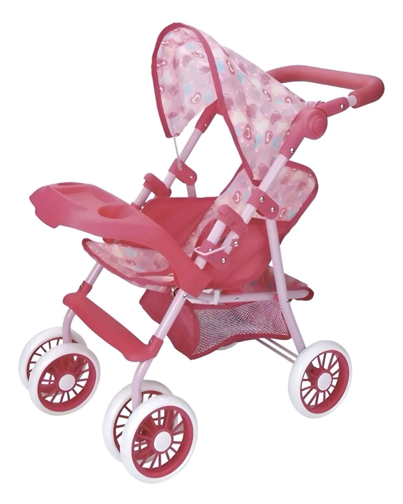 COCHE MUÑECAS METALICO GRANDE ROSADO - 1