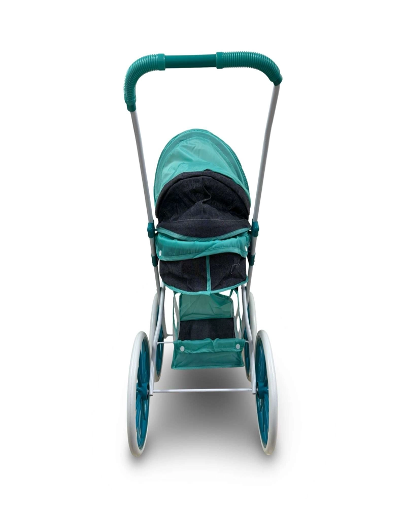 COCHE DE MUÑECA CARREOLA RUEDAS GRANDES TURQUESA - 4