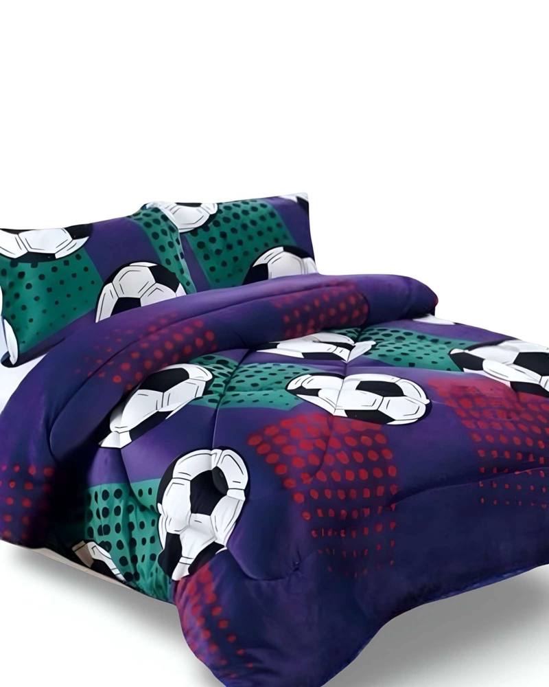 COBERTOR ELEGANTE DE INVIERNO DISEÑO PELOTA NIÑO PLUSH CON CHIPORRO PLAZA Y MEDIA S43 - 4