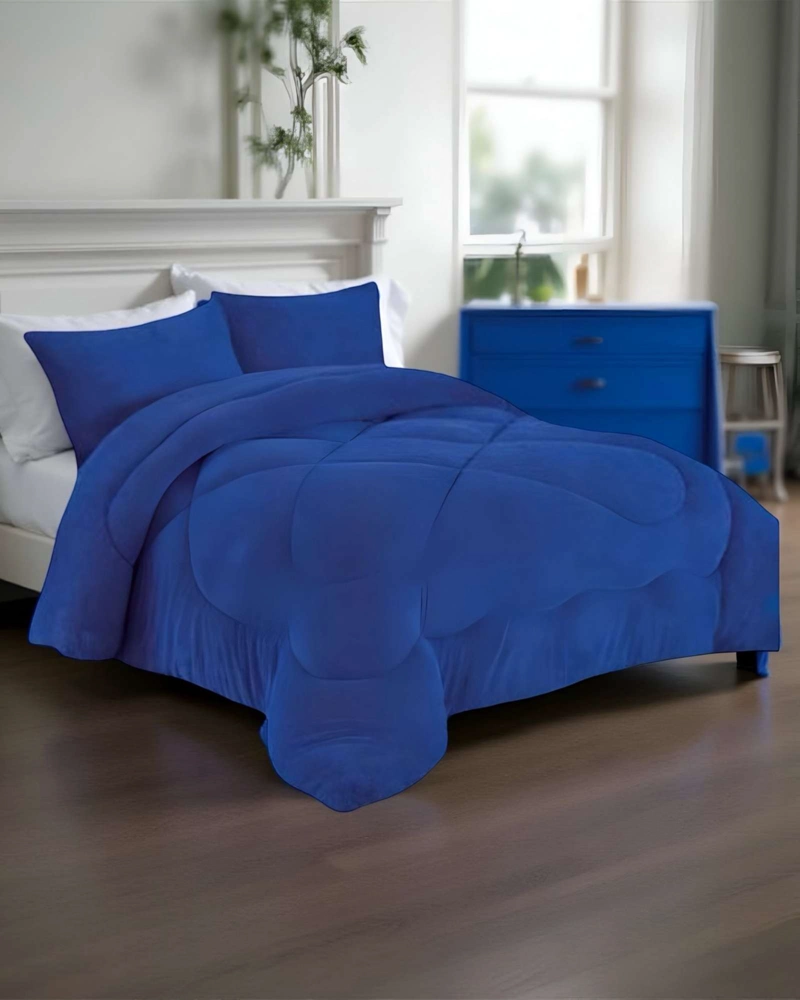COBERTOR ELEGANTE DE INVIERNO UNICOLOR PLUSH CON CHIPORRO PLAZA Y MEDIA S58 - 4