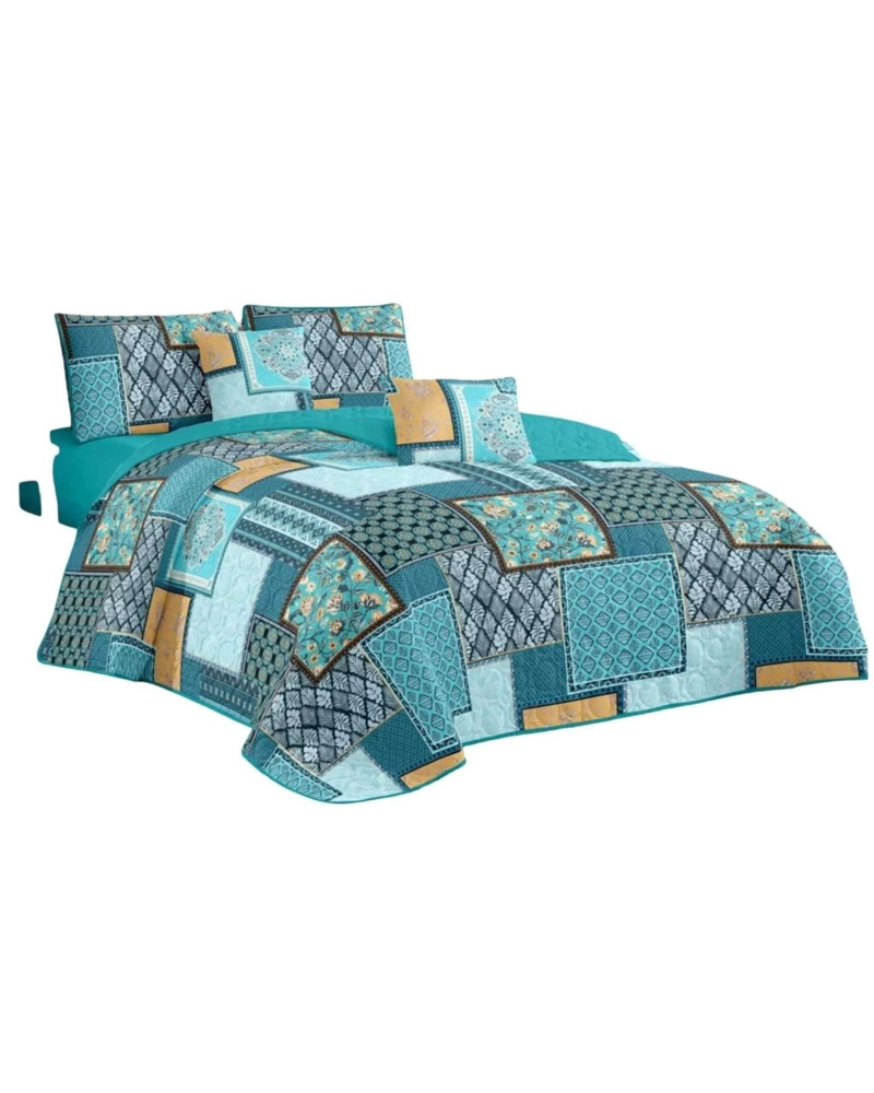 CUBRECAMA QUILT REVERSIBLE ELEGANTE Y LIVIANO 2 PLAZAS Y MEDIA - 2