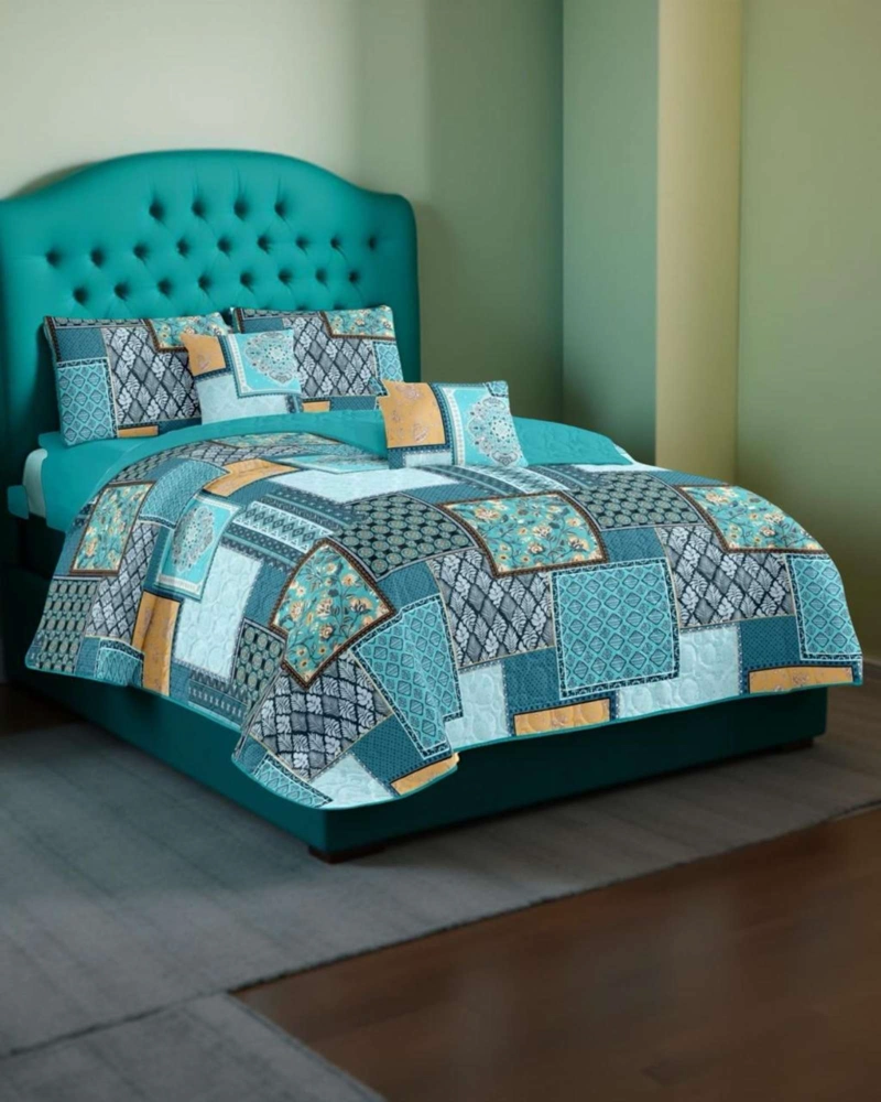 CUBRECAMA QUILT REVERSIBLE ELEGANTE Y LIVIANO 2 PLAZAS Y MEDIA - 4