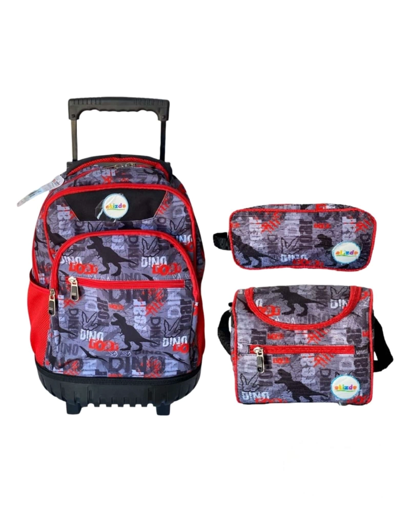 MOCHILAS ESCOLAR 3 PIEZAS DINOSAURIO - 1