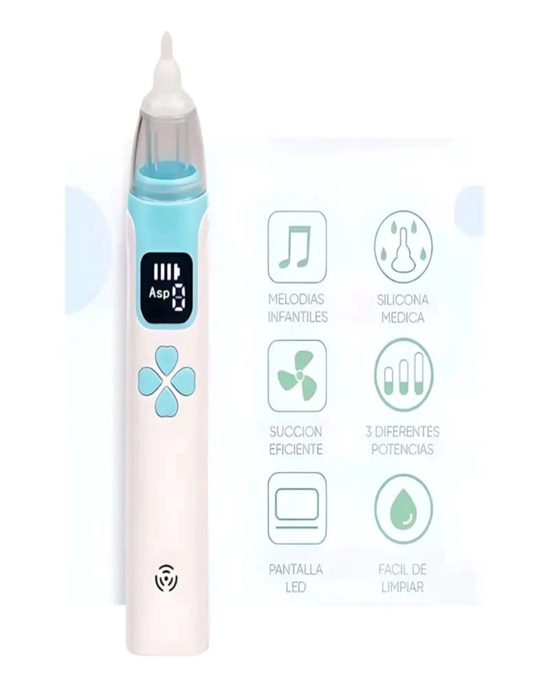 ASPIRADOR NASAL PARA BEBES ELECTRICO RECARGABLE AZUL - 2