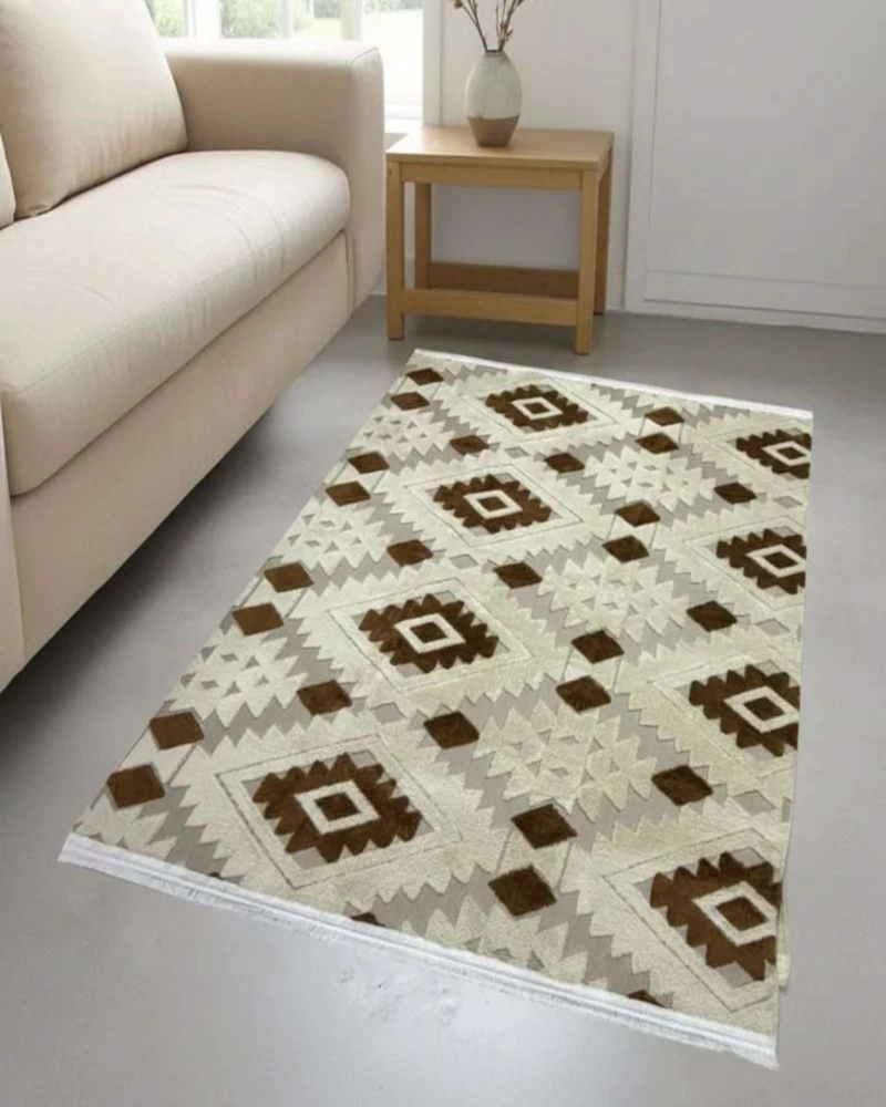ALFOMBRA CON RELIEVE DISEÑO JACQUARD ANTIDESLIZANTE 180X200 CM - 3