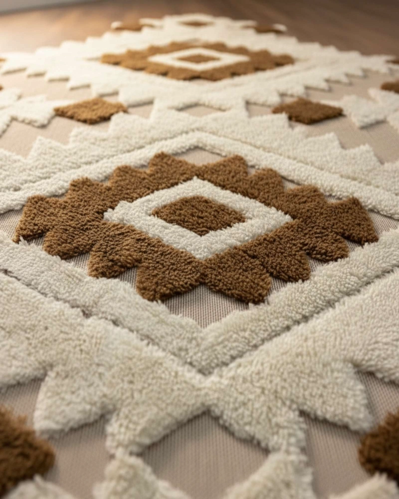 ALFOMBRA CON RELIEVE DISEÑO JACQUARD ANTIDESLIZANTE 180X200 CM - 4