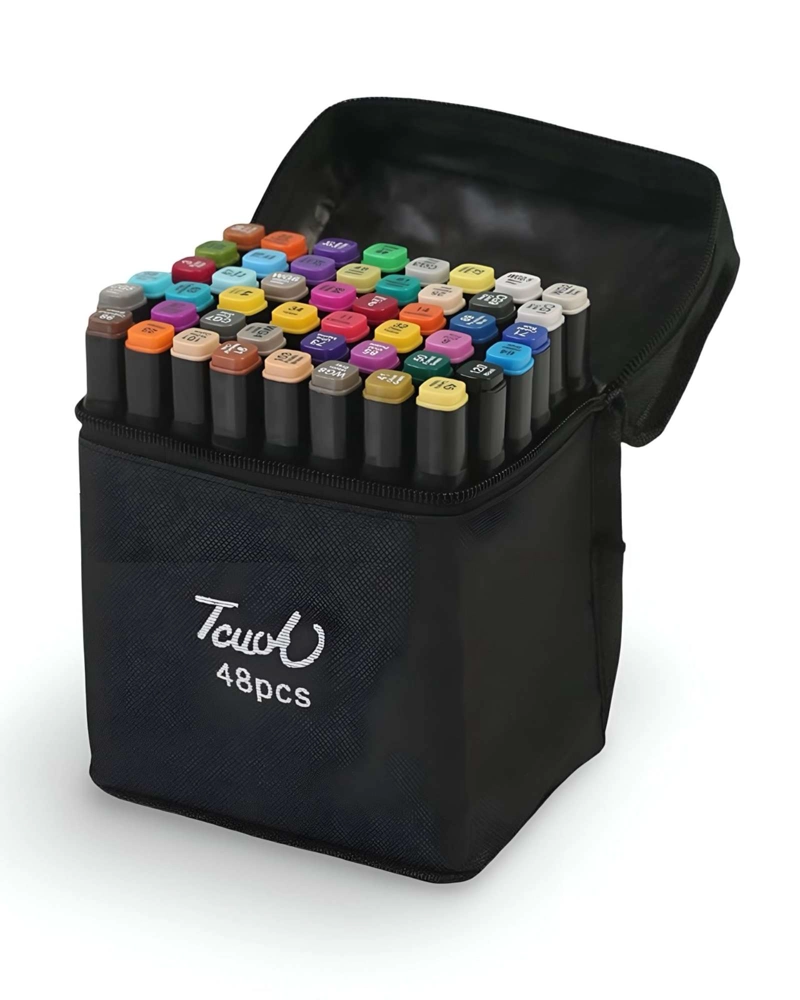 ROTULADORES 48 COLORES DE DIBUJO ARTISTICO DOBLE PUNTA - 1