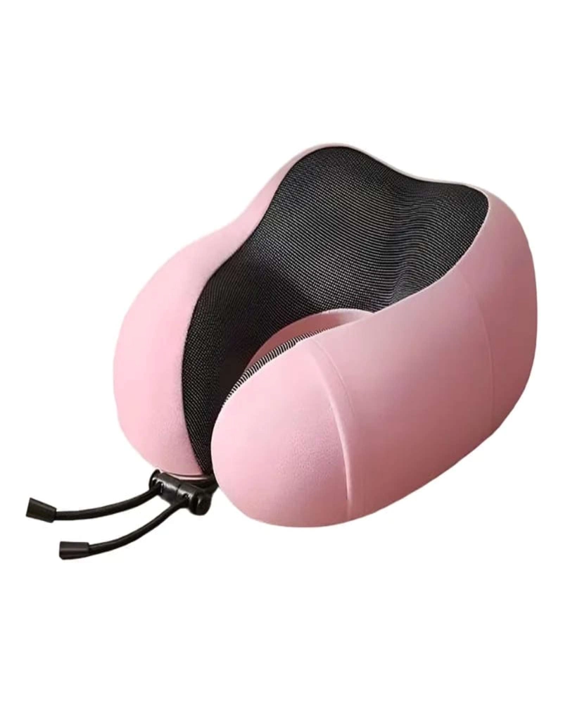 COMODA ALMOHADA DE CUELLO VIAJE TELA MAGNETICA ROSA - 2