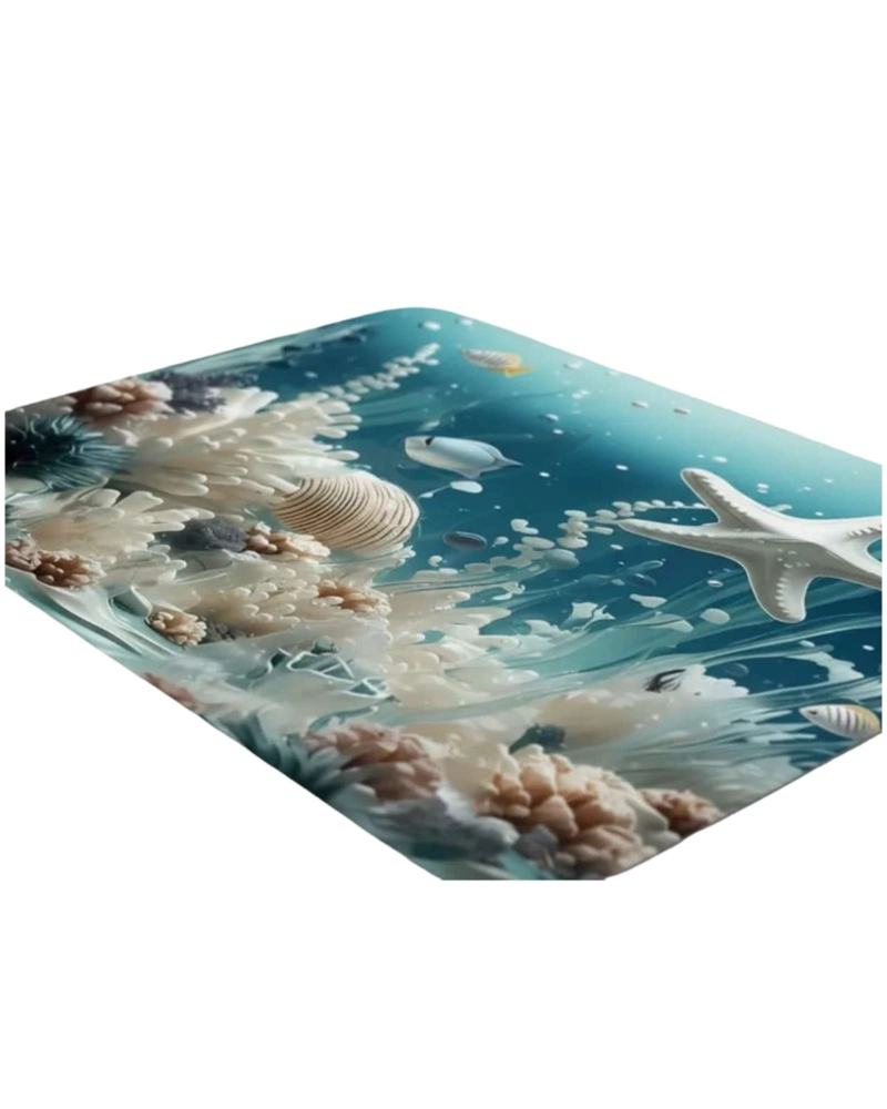 JUEGO 5 PIEZAS CON CORTINA DE BAÑO DE TELA POLIE STER Y  FORRO DE DUCHA DE PLASTICO - 4
