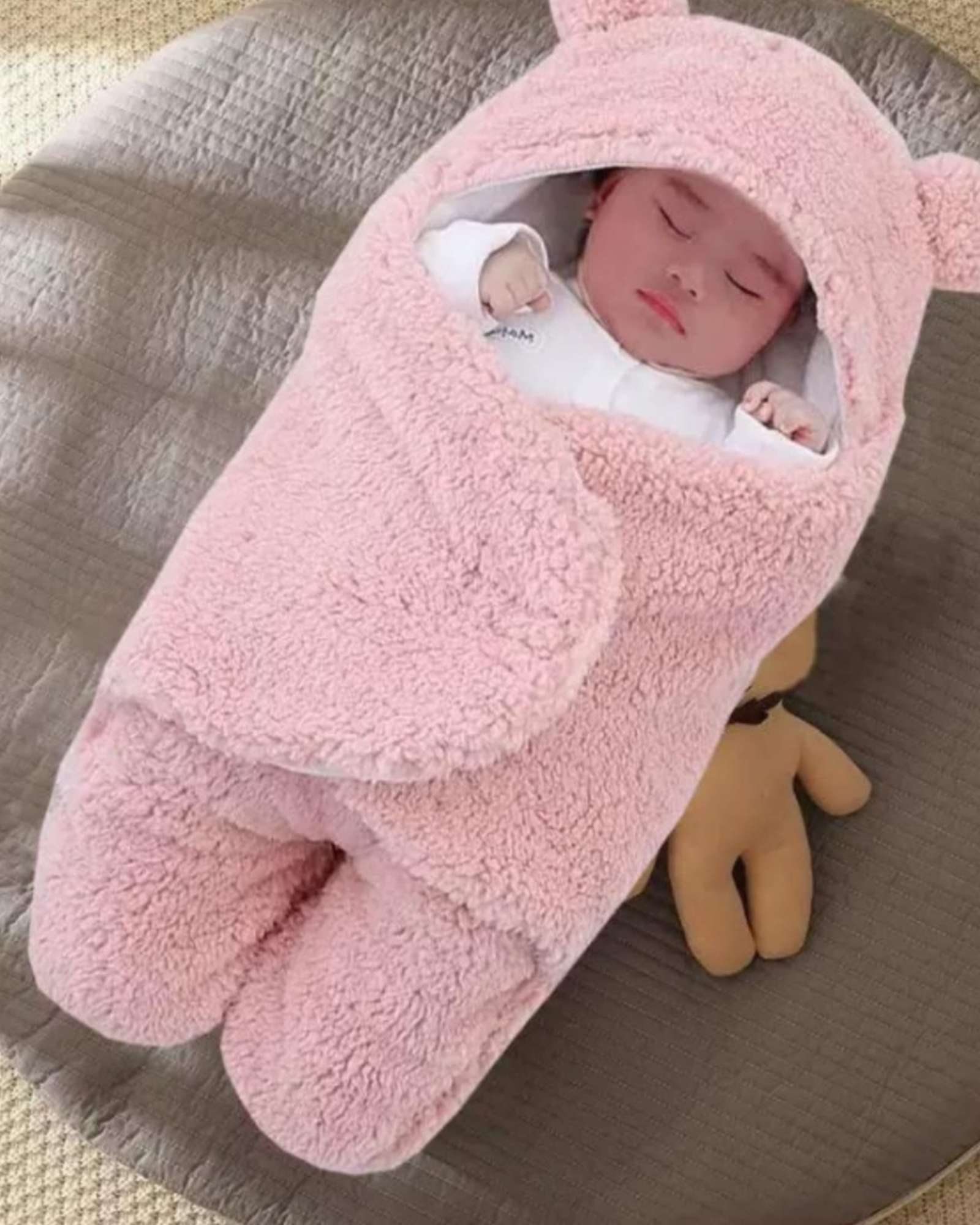 SACO DE BEBE  OSITO TALLA 9 ROSADO - 4