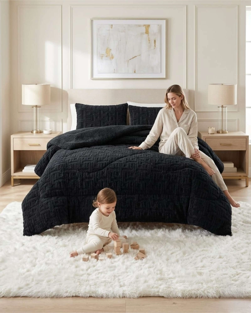 CUBRECAMA PLUMON CON CHIPORRO KING TEXTURIZADO - 2