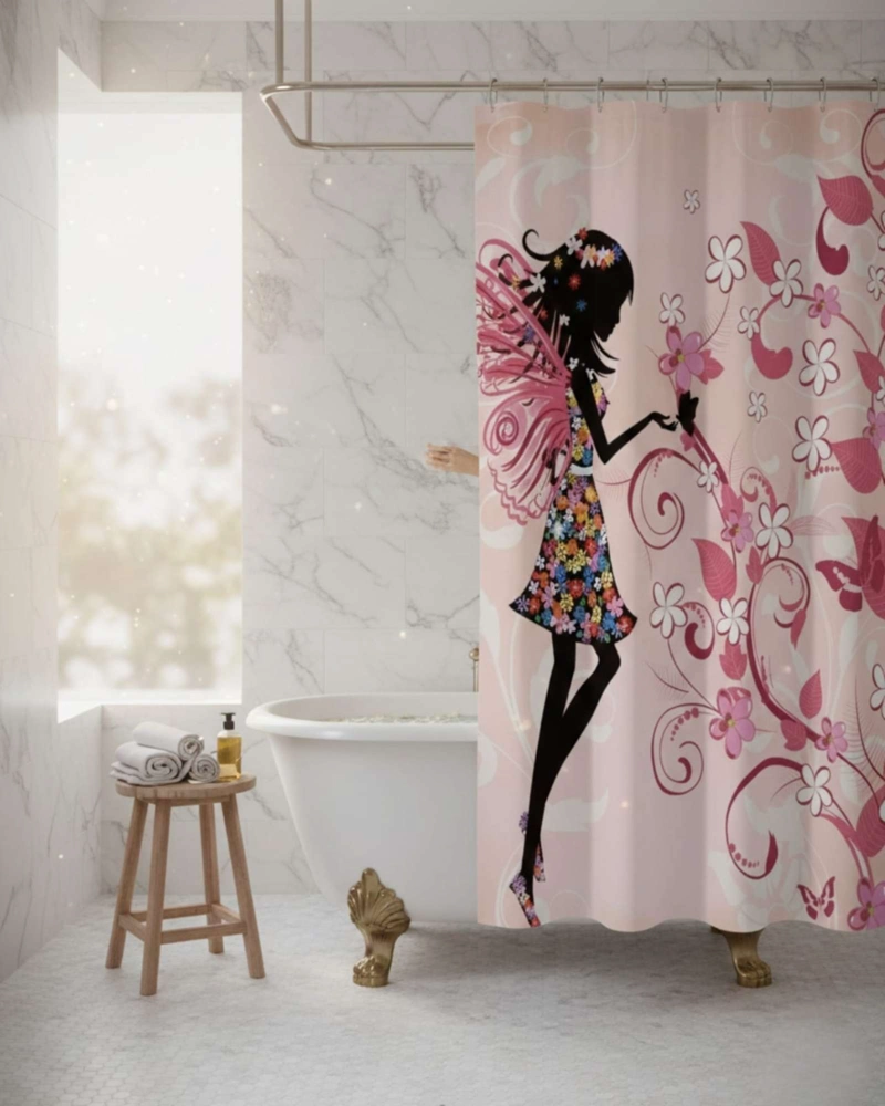 CORTINA DE BAÑO TELA GE NERO + FORRO IMPERMEABLE - 4
